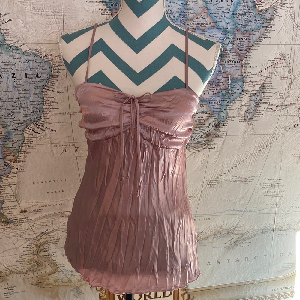 Charlotte Russe y2k silk and chiffon camisole